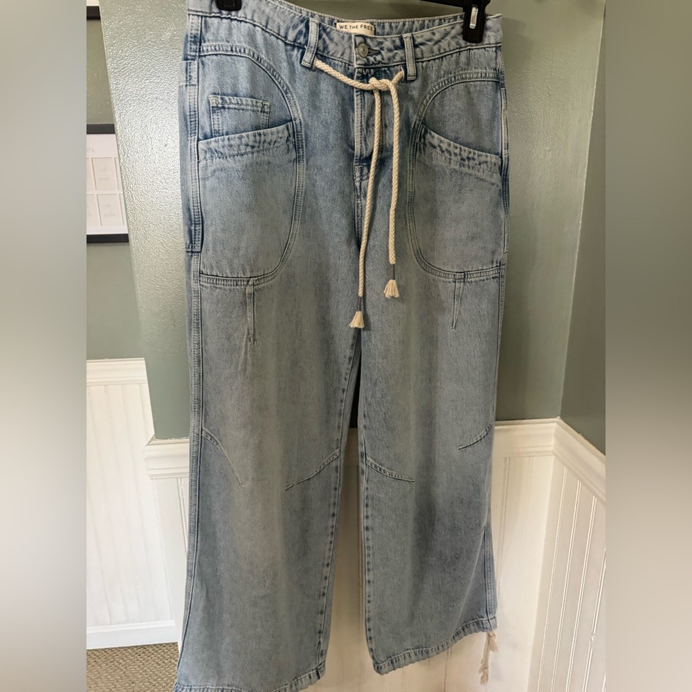 We The Free Light Blue Drawstring Jogger Jeans - Picture 4 of 12